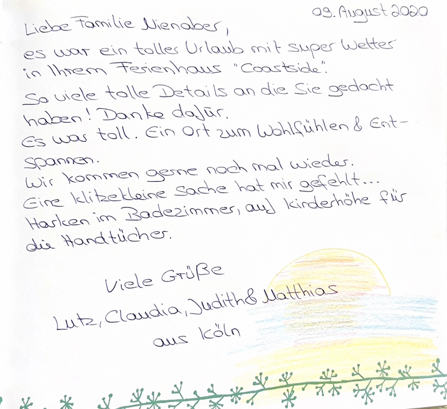 Dünen & Meer - Ferienhäuser - Kundenbewertungen