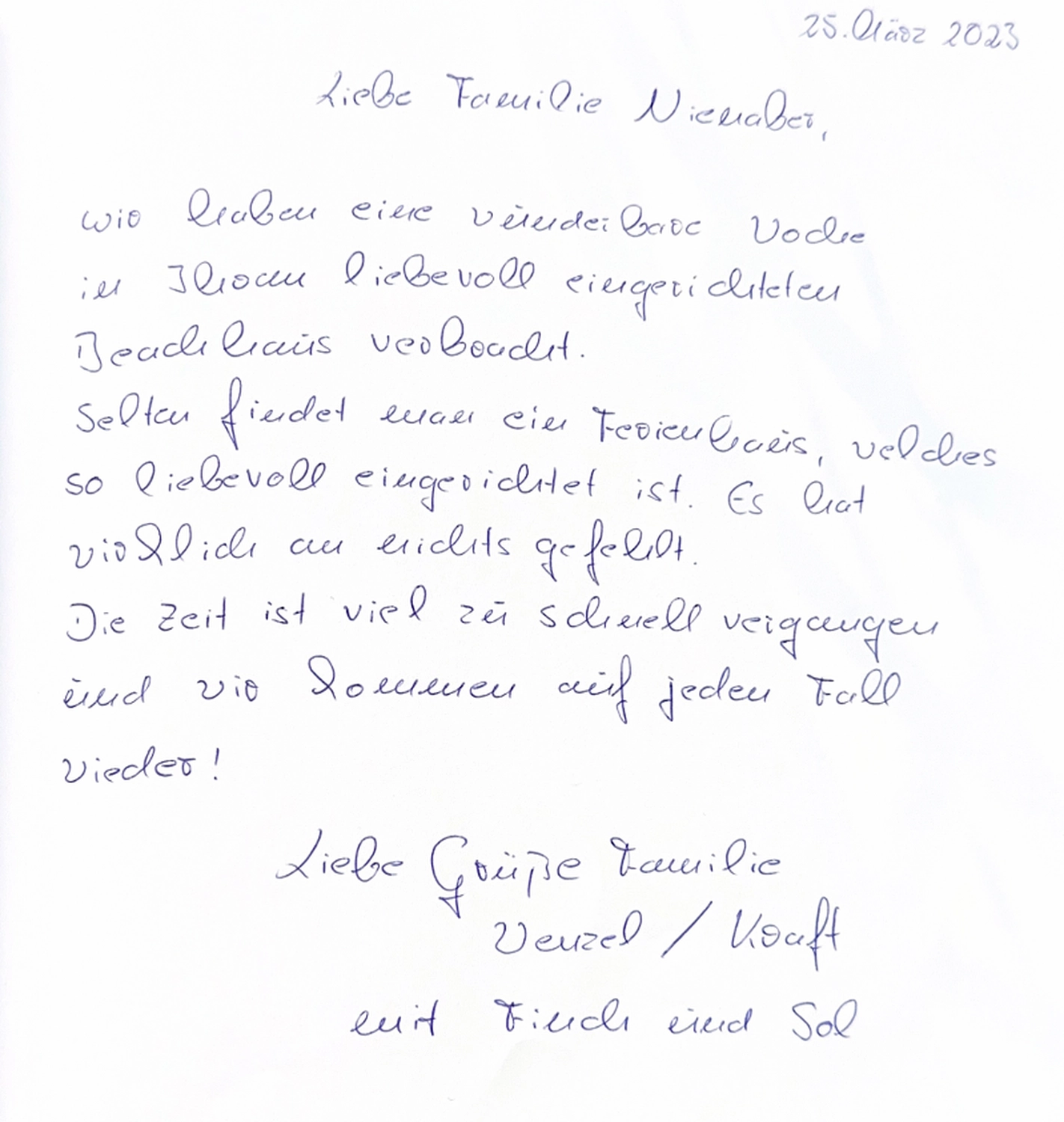 Dünen & Meer - Ferienhäuser - Kundenbewertungen