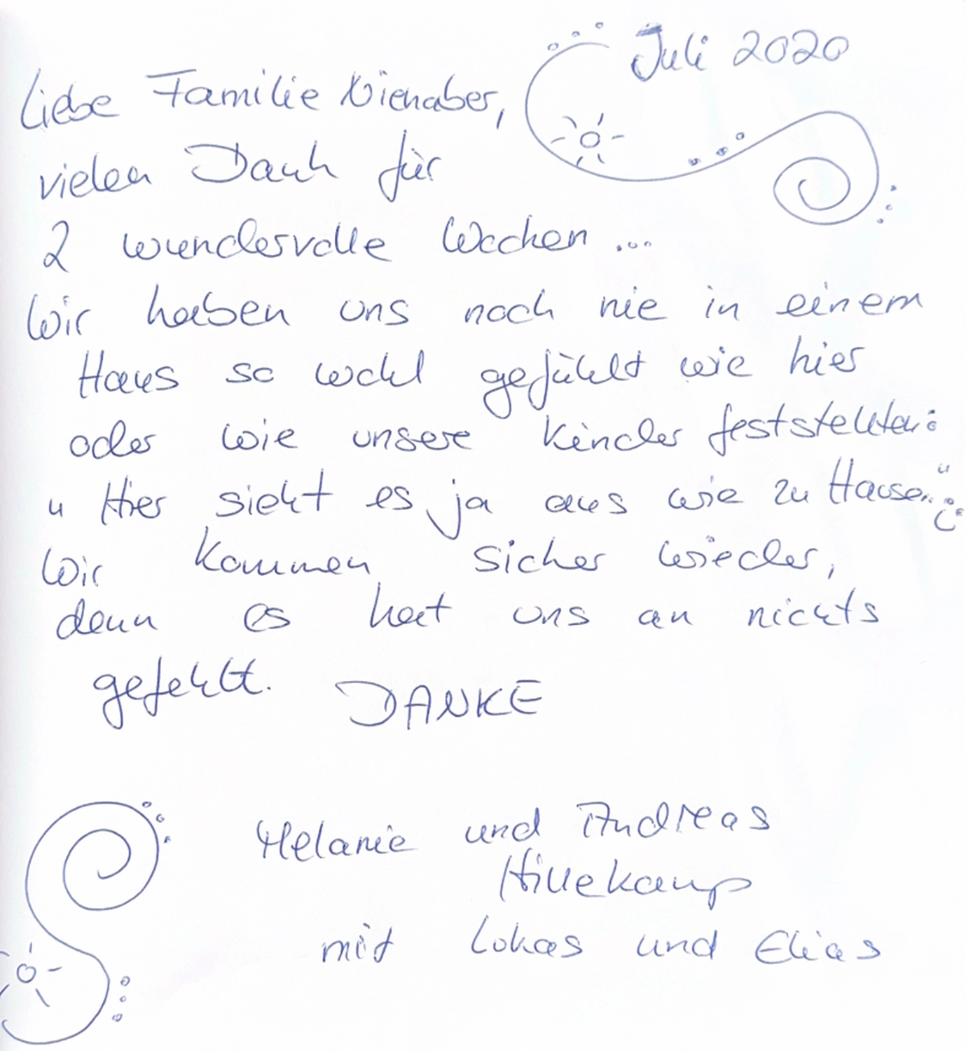 Dünen & Meer - Ferienhäuser - Kundenbewertungen